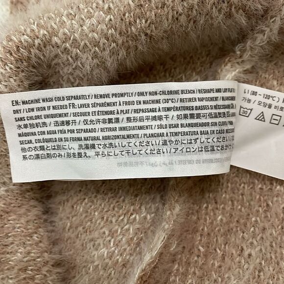 Hollister Cream and Brown Marbled Crew Neck Sweater Womens Size Large - Picture 9 of 11